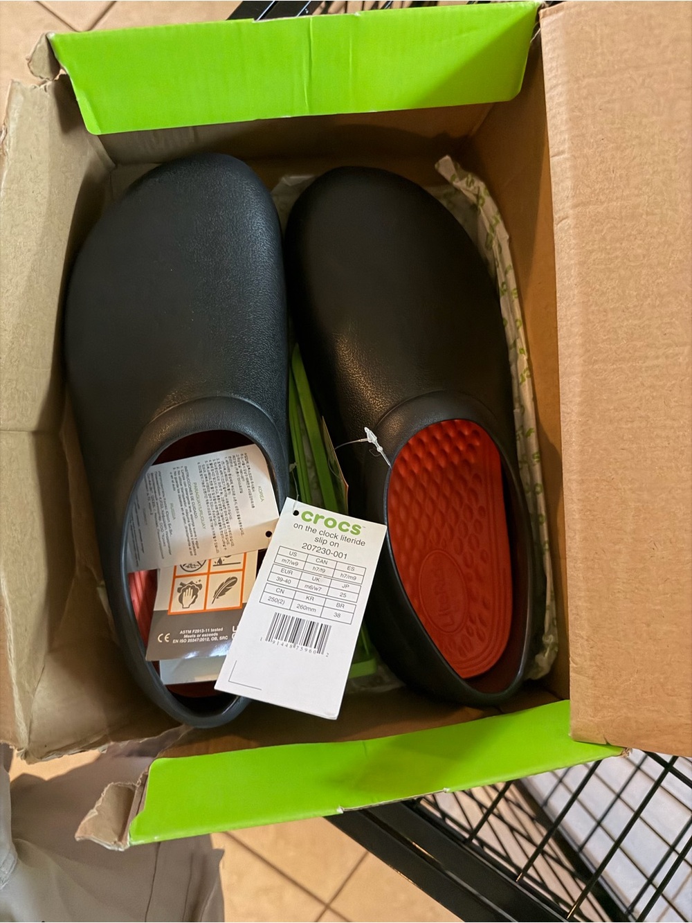 CROCS Kids Black Clog with Red Insole